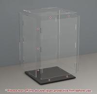 Vitrine en acrylique transparente personnalisable, moderne et simple, anti-poussière, de luxe, pour poupées, base noire et blanche