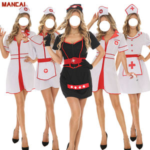 Sexy enfermera Cosplay uniforme disfraz mujer Lencería Sexy Doctor sexo juego de rol Halloween vestido exótico con tocados - Product Image 1