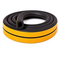Bande d'étanchéité en mousse EPDM autocollante en forme de D pour porte et fenêtre, insonorisante, anti-poussière, anti-vent