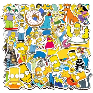 50 Buah Stiker Anime Simpsons Lucu untuk Anak-anak Notebook Meja Laptop Bagasi Skateboard Mobil Sepeda Stiker Dekorasi