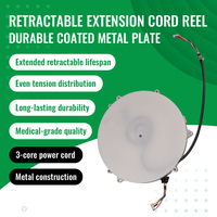 Mella Ruban de mesure automatique de la graisse corporelle avec pince, enrouleur de câble rétractable, connecteur femelle IEC 110V-250V, en acier inoxydable et ABS, longueur personnalisable 1,8M