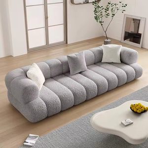 Composto da soggiorno bianco crema Set divano a forma di l moderno divano di lusso in velluto morbido elegante divano Set per la casa - Product Image 3