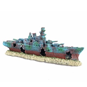 Nieuw Aquarium Schip Wrak Ornament Torpedobootjager Marine Oorlog Boot Aquarium Grot Decor - Product Image 6