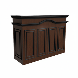 Modern Luxury <b>Solid</b> <b>Wood</b> Panel Adjustable Height Commercial Reception <b>Desk</b> for Office Hotels Mall-Factory Direct Supply - Product Image 2