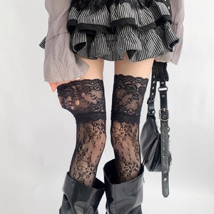 Lace Socks Knee High Ultra Thin 0D White Women's Spring Summer Fashion - Product Image 3