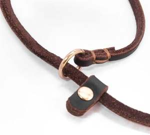 Venta al por mayor de cuero genuino enrollado perro Correa antideslizante entrenamiento caminar P cadena Show Collar plomo - Product Image 6