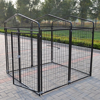 Cage pour chien soudée noire de haute qualité prix favorable meubles de maison pour animaux de compagnie en plein air