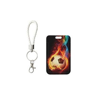 In stock leather rope soccer keychain pendant, car key chain accessory, student campus card badge <b>holder</b>, <b>ID</b> card sleeve - Product Image 5