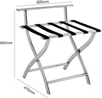 Porte-bagages pliable en acier inoxydable, support de bagages pour hôtel, support de rangement