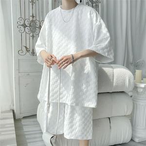 Kaus dan celana pendek pria, kualitas tinggi gaya Korea mewah ukuran besar 5XL-<span class=keywords><strong>M</strong></span> musim panas modis - Product Image 1