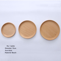 Houten dienblad Zwart Walnoot Rond dienblad Massief houten ontbijt dienblad Dim Sum fruit dienblad Gedroogd fruit Snack houten bord