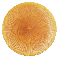 Assiette de présentation en verre texturé ambre soleil, sous-assiette décorative pour mariages, hôtels et repas à domicile (vente en gros)