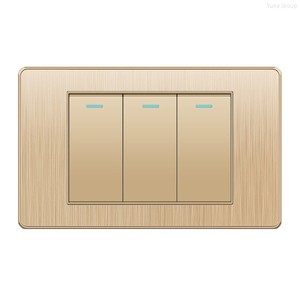 Panneau d'interrupteurs standard américain en or brossé 118, prise murale avec interrupteur 1/2/3/4/5/6 voies - Product Image 3