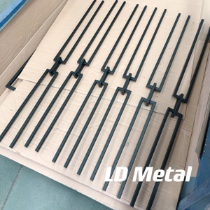 Phong cách mới 1/2 "* 44" thanh lịch chuỗi màu đen liên kết sắt balusters rắn vuông wrought sắt cọc cho cầu thang trong nhà trang trí - Product Image 3