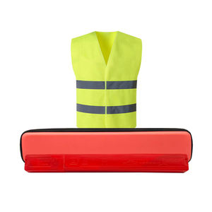 Triangolo di avvertimento di emergenza per auto gilet riflettente 2 pezzi disponibile. Confezione in scatola EVA di alta qualità - Product Image 1