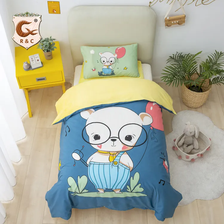 New Arrival Cartoon Pattern Cotton Bedding Sets Quilt Cover Mattress Cover Pillow Case for Kids