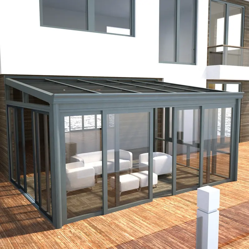 Casa de vidro modular transparente, kit completo para casa de vidro