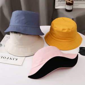 Sombrero de Pescador Unisex de Algodón Reversible, Color Sólido, Informal, para Primavera y Verano, para Adultos, Naranja y Negro - Product Image 2