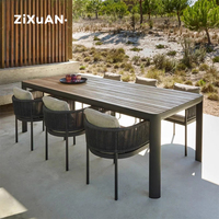 Chaises de jardin d'hôtel, mobilier de patio extérieur en rotin, ensemble table et chaises de salle à manger pour 6 personnes, chaise moderne, tabouret de bistrot