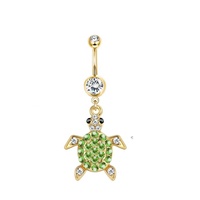 Bagues en acier inoxydable pour femmes, bijoux de piercing pour nombril, pendentif 14G, 1 pièce