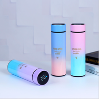 Nuevo producto Sensor personalizado Pantalla LED Temperatura Taza termo inteligente con soporte para teléfono móvil