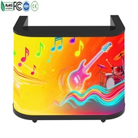 Cabina de DJ con Pantalla LED a Todo Color, Cabina de DJ Curva con Pantalla LED, Música Electrónica