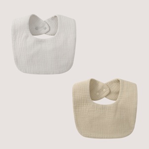<span class=keywords><strong>Taini</strong></span> Home Bavoir imperméable en gaze de coton pur pour bébé, en forme de U, avec motif uni [lot de 2] - Product Image 6
