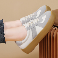 Baskets décontractées légères et tendance pour femmes, style rétro, à lacets, avec blocs de couleur, semelle épaisse, idéales pour le quotidien et le skate