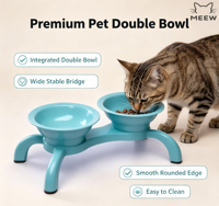Double gamelle surélevée pour animaux de compagnie, profil bas et stable, double gamelle pour chats, vente en gros, support OEM ODM, personnalisation