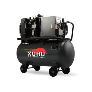 เครื่องอัดอากาศแบบสกรูอุตสาหกรรม 7.5 กิโลวัตต์ 10 แรงม้า 200 ลิตร 2 in 1 220 โวลต์ 10 บาร์ พร้อมอัตราการไหลของอากาศ 1100 ลิตร สำหรับโรงงานเครื่องจักรกลและงานพ่นสี - Product Image 1