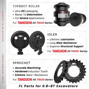 Phụ Tùng Gầm Xe Máy Xúc Mini Dòng TB035 Bộ Phận Lắp Ráp Bánh Xích Con Lăn Phía Dưới Con Lăn Bánh Xích Cho Takeuchi - Product Image 3