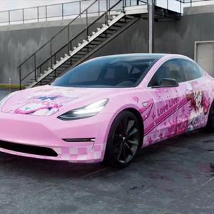 Vinilo Adhesivo para Autos NIKO Itasha Japonés, Color Rosa Cambiante, Auto-Reparable, PVC, para Decoración de Carrocería - Product Image 1