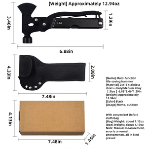 15-in-1 Multi-Tool Axe Pocket Knife <b>for</b> Camping Hunting <b>Fishing</b>, Christmas Birthday <b>Gifts</b> <b>for</b> Men <b>Dad</b> Husband Boyfriend - Product Image 6