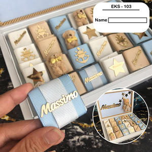 48 Pièces Cadeau de Baby Shower Chocolat Napolitain Personnalisé avec Étiquette Prénom en Acrylique sur Mesure - Product Image 2