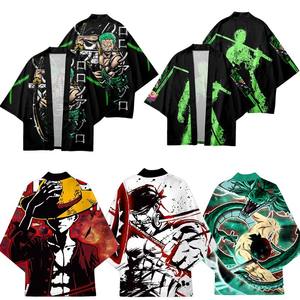 14 nouveaux Styles en gros Nika Luffy <span class=keywords><strong>Zoro</strong></span> Ace Law chemise japonaise courte Haori Anime Kimono cape vêtements <span class=keywords><strong>Cosplay</strong></span> fête - Product Image 1
