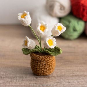 Nuevas Flores Tejidas a Mano de Moda, Rosa, Tulipán, Margarita, Planta en Maceta de Ganchillo para el Día de San Valentín, Día de la Madre, Navidad, Acción de Gracias - Product Image 4