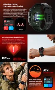 C32 Pro <b>Smart</b> Watch 2.02 Inch GPS Outdoor Sports Rugged Smartwatch Waterproof 100+ Modes Heart Rate SpO2 BT Call Fitness Tracker - Product Image 4