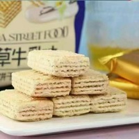 Biscuits gaufrettes sucrées fourrées au fromage et au cacao, semi-molles, enroulées, boîte de 300g