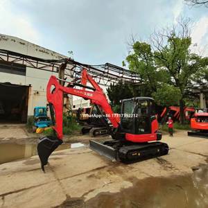 Mini-excavatrice d'occasion Kx165 de marque japonaise de premier plan, 5 tonnes, en stock, mini-pelleuse d'occasion de haute qualité avec machine à chenilles et fonction bulldozer - Product Image 2