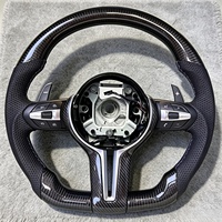 Volant sport à fond plat en fibre de carbone adapté aux BMW Série 1 2 3 5 F10 F20 F30 F32 F36 F80 F82 M3 M4 M5