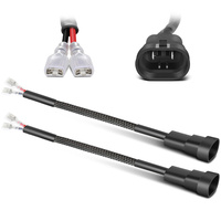 2 Pièces Adaptateur de connecteur 9005 vers cosses à fourche avec faisceau de câblage pour phare antibrouillard LED, capacité 120W, pour Jeep JK 07-11