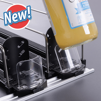 Poussoir à rouleaux par gravité réglable pour boissons Poussoir d'étagère à ressort en plastique pour bouteille de canette de soda Fournitures de supermarché