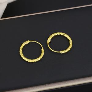 JXX Wholesale 24K Gold Plated <b>Large</b> <b>Hoop</b> <b>Earrings</b> Dainty Brass <b>Hoop</b> Women's Classic Fashionable Religious Party - Product Image 4