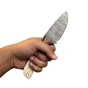 Cuchillos Rajput de Hoja Fija con Punta Caída, Acero de Damasco, Mango de Madera Pakka Azul, Garantía de 3 Años, Personalizable, 23cm, Supervivencia - Product Image 2