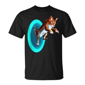 T-shirt Cat Emerging From Portal pour les amoureux des chats, taille adulte unisexe - Product Image 1