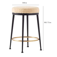 Tabouret de bar haut en fer antique avec dossier et repose-pieds, sans accoudoirs, pour hôtel, salle à manger, salon, bar à domicile