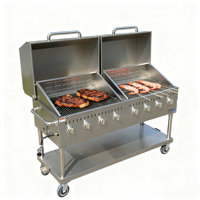 Gril extérieur à gaz portable commercial Core Pro en acier inoxydable avec 128000BTU pour hôtels, restaurants et fêtes dans la cour