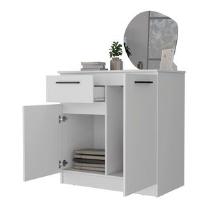 Commode blanche Loonam à 2 portes et 1 tiroir, armoire de rangement moderne pour chambre à coucher - Product Image 4
