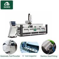 Machine de perçage et de fraisage CNC OUWO 3200 mm pour le perçage de cadres de fenêtres et de portes en aluminium et PVC, fournisseur direct d'usine