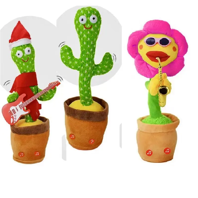 Amazon Hot Selling Soft Plüsch Kaktus Elektrisch Sprechen Singen Tanzen Plüsch tier Kaktus Spielzeug